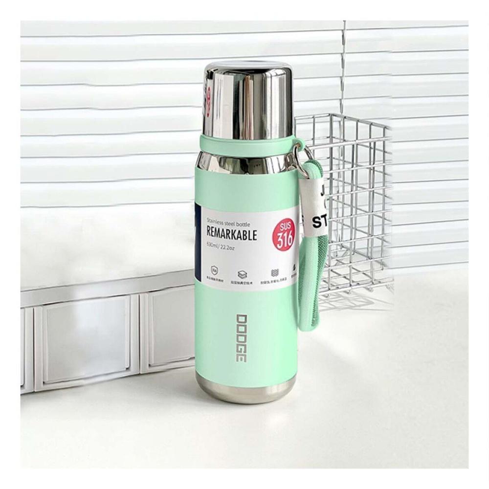 Termo Verde Agua 500ml para Transporte Fácil de Bebidas Calientes y Frías YPapel Regalo