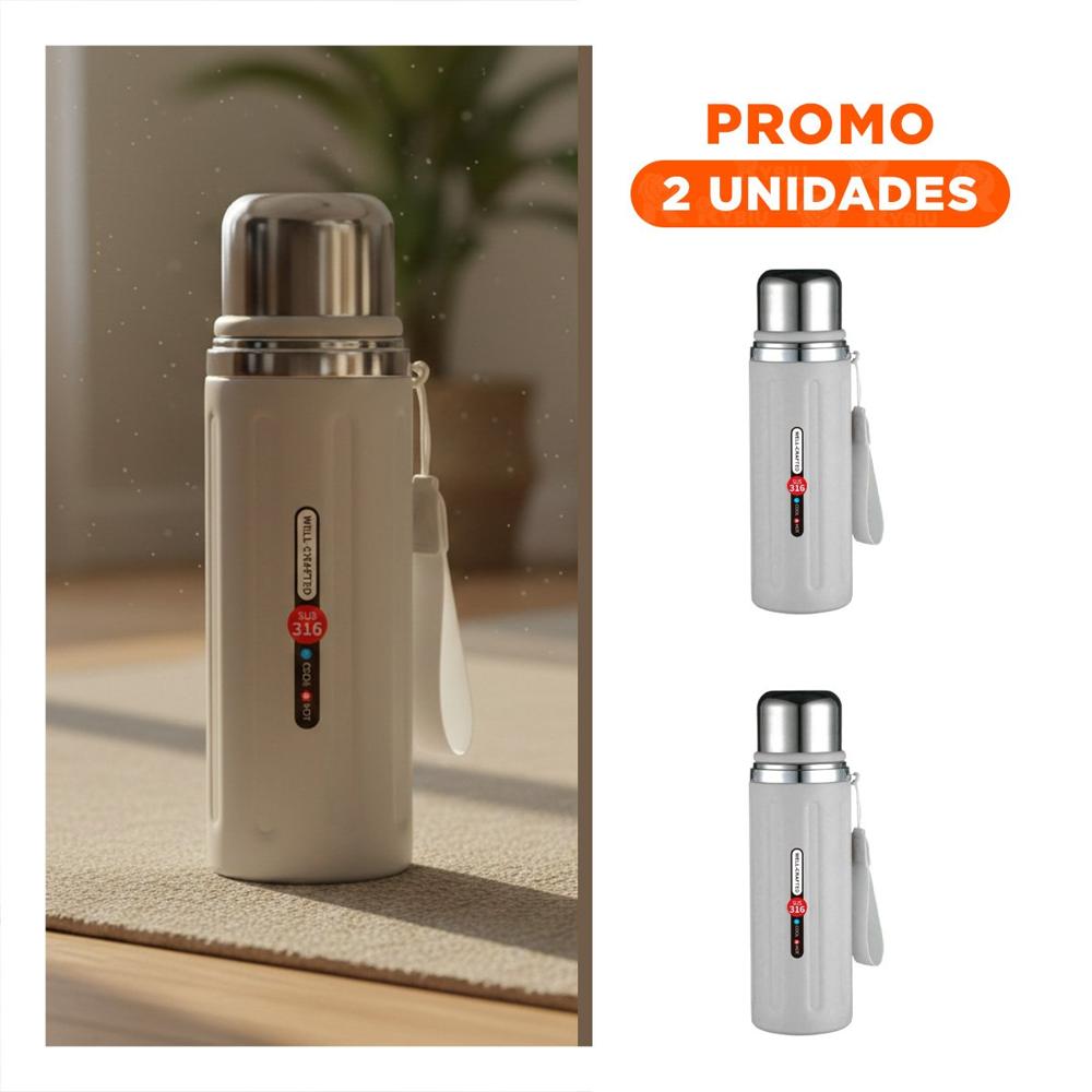 Pack2 Envase 800ml Blanco Resistente y Duradero para Llevar Bebidas YRegalo Sticker