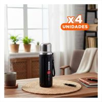 Pack4 Envase 800ml Negro Ligero y Comodo para Transportar Bebidas Diarias YPapel Regalo