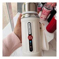 Termo 800ml Blanco para Mantener Bebidas Calientes y Frias en Casa