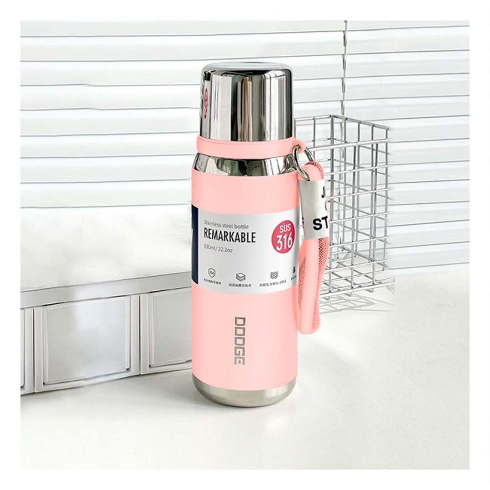 Termo Rosado 500ml para Bebidas Calientes y Frías en Oficina Hogar Y notas