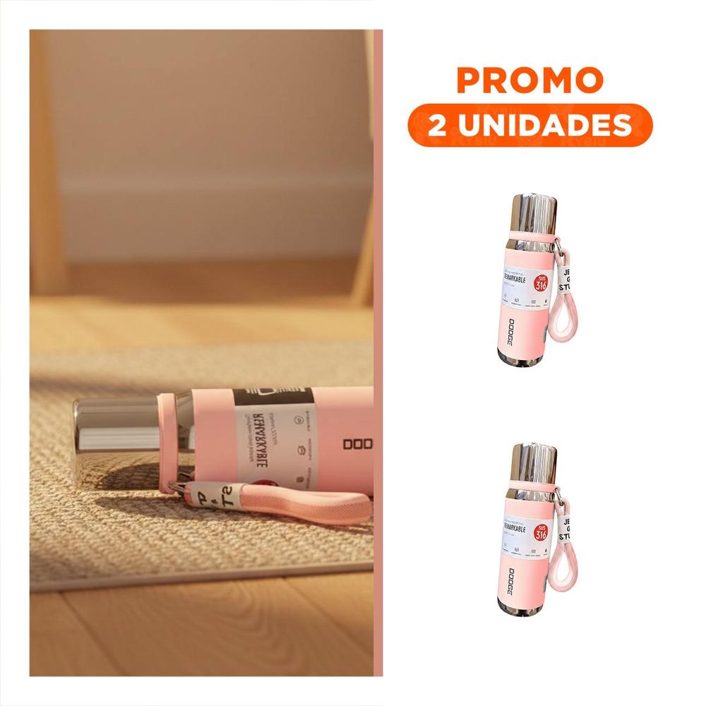 Pack2 Recipiente Térmico Rosado 500ml para Uso Diario en Hogar Oficina YRegalo Sticker
