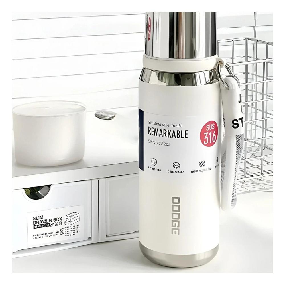 Termo Blanco 500ml para Transporte Fácil de Bebidas Calientes y Frías YPapel Regalo