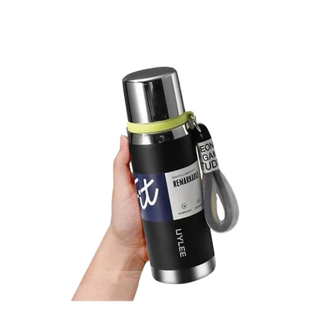 Termo Negro 800ml para Uso Diario en Oficina Hogar y Picnic YRegalo Sticker