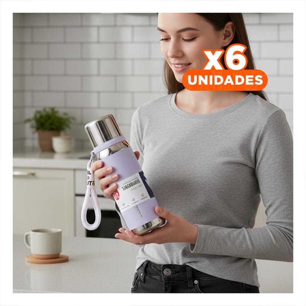 Pack6 Frasco Lila 500ml para Uso Diario en Oficina Hogar y Picnic YPapel Regalo