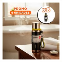 Pack6 Frasco Negro 500ml con Tapa Hermética para Transporte de Bebidas