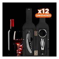 Pack12 Kit Saca Corcho Pequeno 4 Piezas Negro Decorativo para Mesa y Hogar Y Papel Regalo
