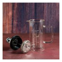 Prensa de Cafe 800ML en Borosilicato y Acero con Acabado Recto Transparente Y Papel Regalo