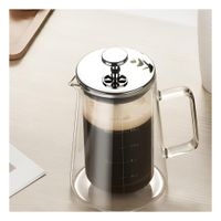 Prensa 350ML en Borosilicato con Detalles en Acero de Color Transparente Y notas