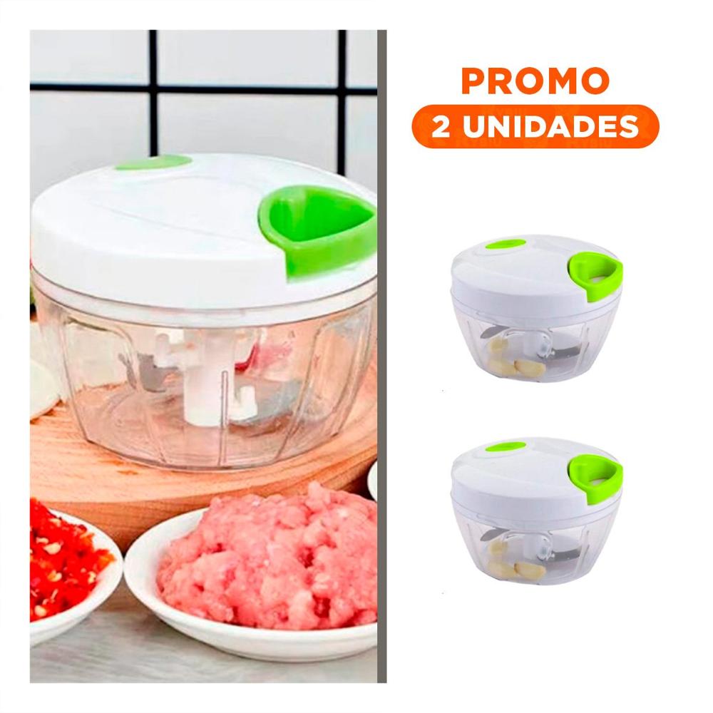 Pack2 Procesador de Cocina en Acrilico Durable con Pita Manual y Tapa Blanca YRegalo Sticker