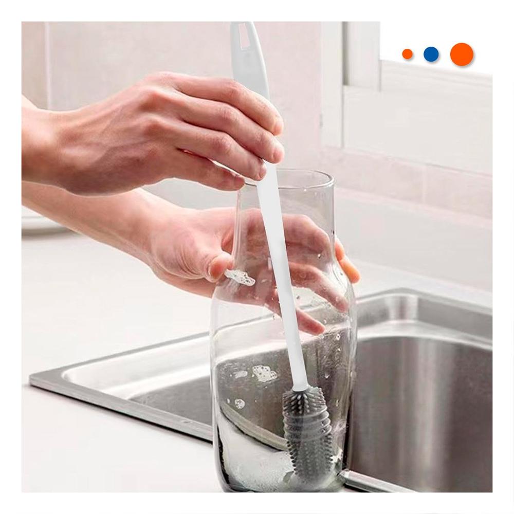 Brocha de Silicona Blanca para Limpiar Botellas en Cocina Ho