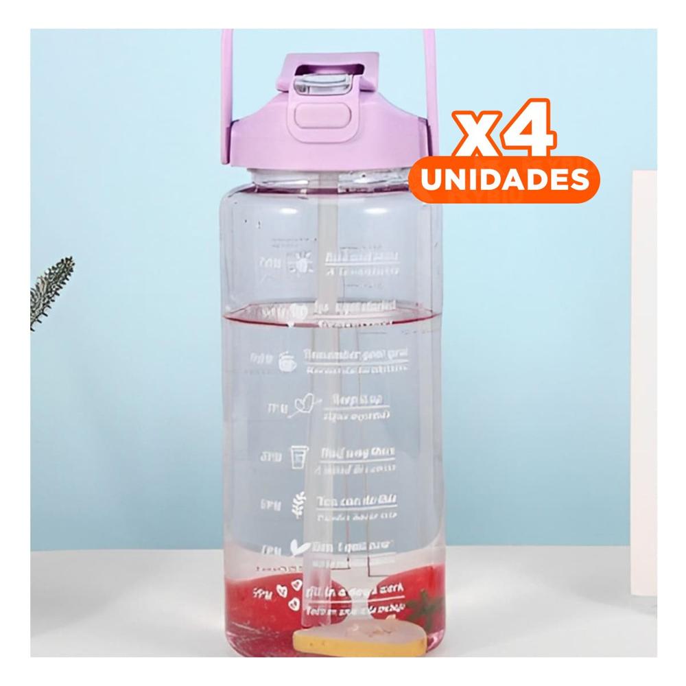 Pack4 Envase Trio Transparente Lila Doble Pared Conserva Temperatura YPapel Regalo