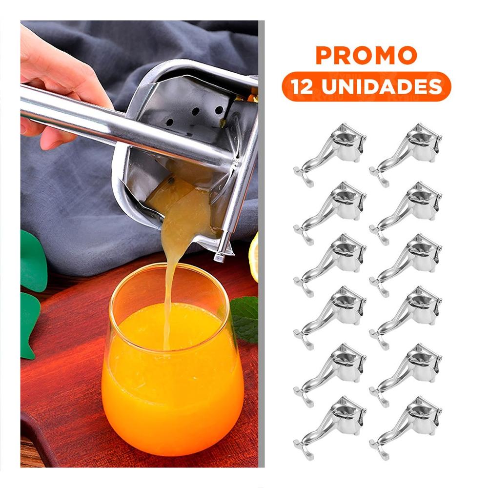 Pack12 Prensa en Color Plateado de Acero Inoxidable para Naranja Practico
