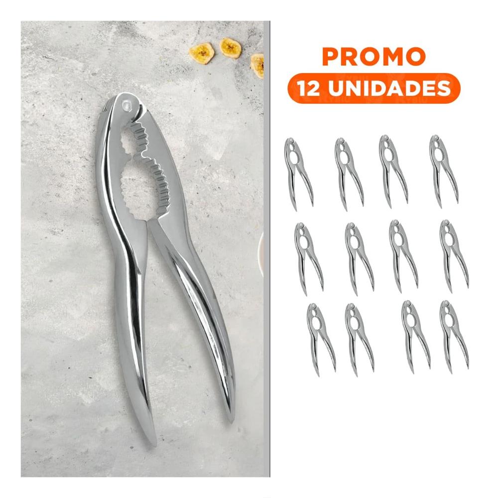 Pack12 Rompenueces Resistente Plateado Estilo Pinza Industrial