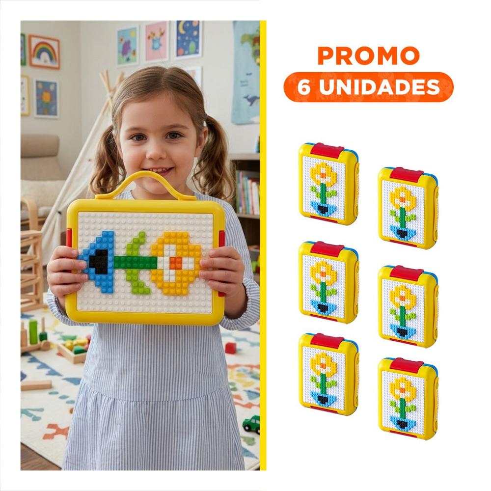Pack6 Organizador con Divisiones Lego 4 Divisiones Amarillo para Colegio YRegalo Sticker