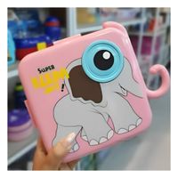 Taper cuadrado Elefante para Lonchera y Snacks Rosado 1600ml YPapel Regalo