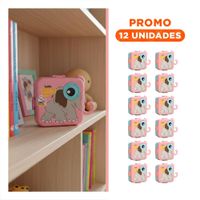 Pack12 Articulo cuadrado Elefante con Compartimientos para Menu Diario Rosado 1600ml