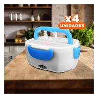 Pack4 Cubeta Electrico Ideal para Platos Grandes y Comidas Familiares Celeste Y Regalo Sticker