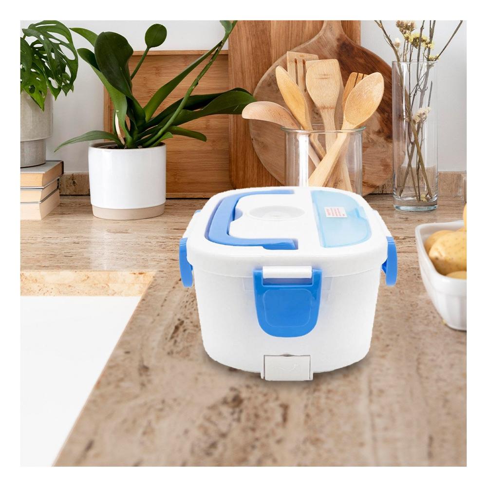Taper Calentador Electrico Portatil para Almuerzos en Oficina y Hogar Celeste Y Papel Regalo