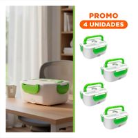 Pack4 Contenedor de Diseno Moderno para Organizar Almuerzos en Hogar Verde