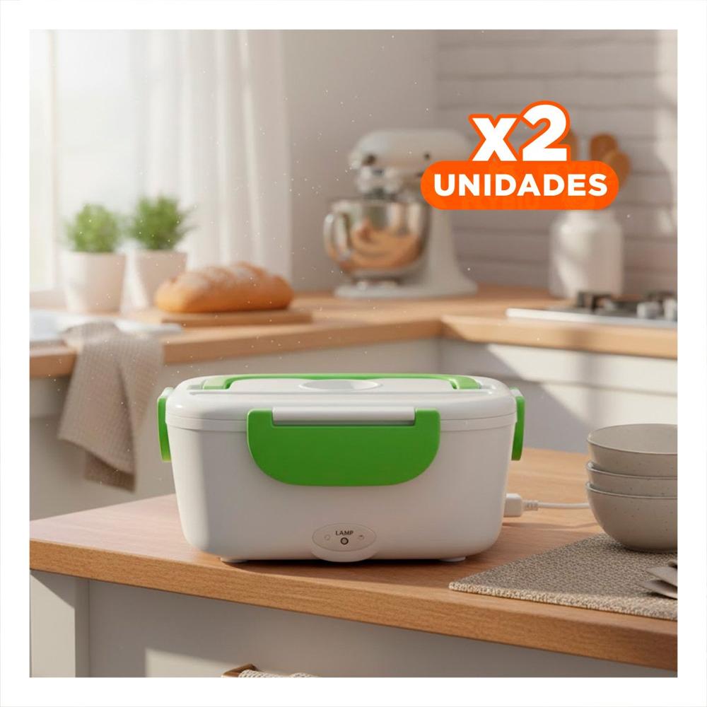 Pack2 Contenedor Electrico para Comer Caliente Sin Preocupaciones en Oficina Verde