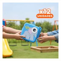 Pack12 Cubeta Estilo Elefante con 3 Divisiones para Bocadillos y Frutas Azul YPapel Regalo