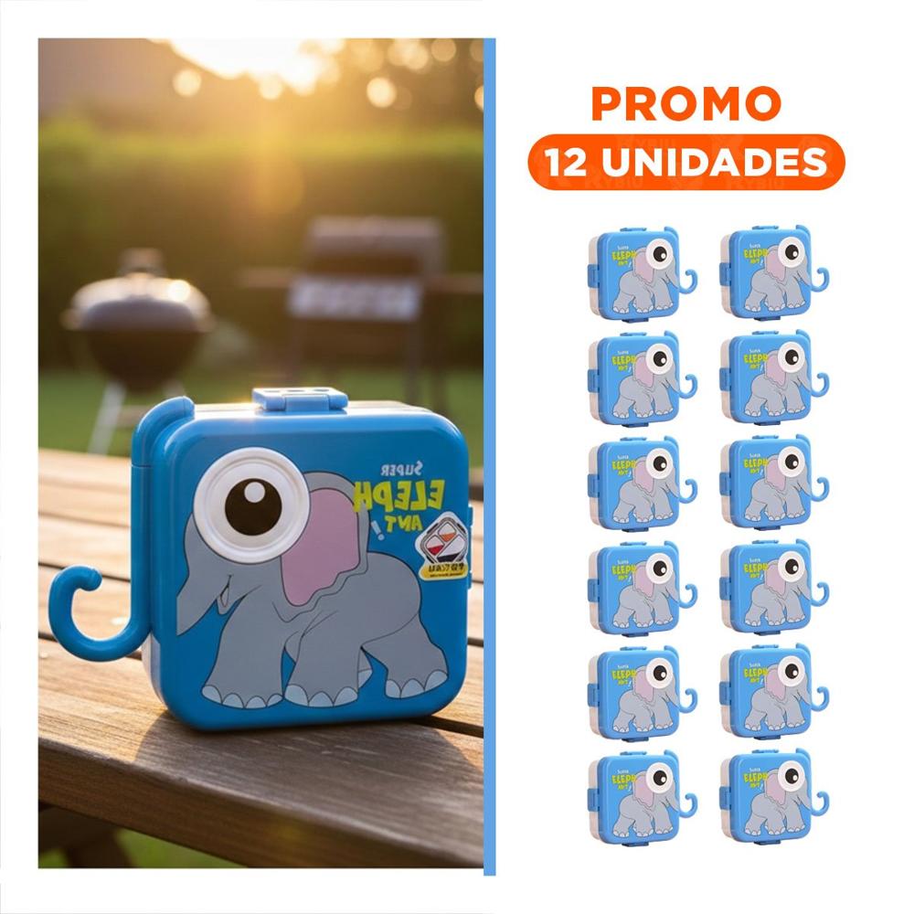 Pack12 Almacenador Estilo Elefante con Cubiertos para Desayuno y Ensaladas Azul