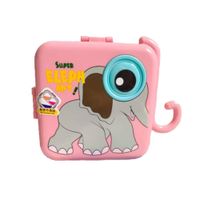 Taper cuadrado Elefante con Compartimentos para Comida Rosado 1600ml YRegalo Sticker