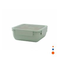 Recipiente cuadrado con cubiertos 1100ml verde agua para lunch y hogar Y Regalo Sticker