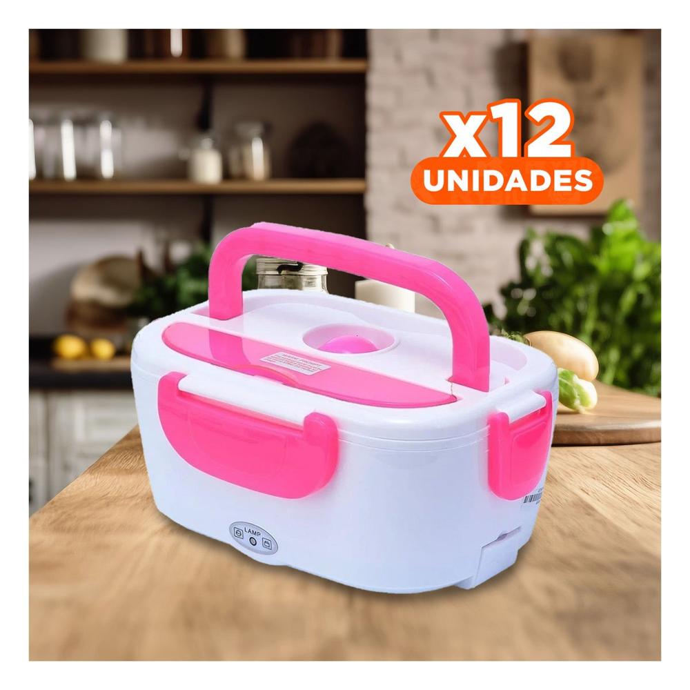 Pack12 Almacenador Electrico para Mantener Comida Caliente y Segura Rosado Y Papel Regalo