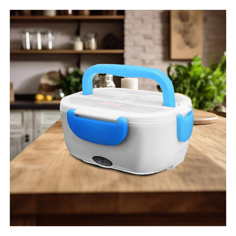 Taper Calentador Electrico Compacto para Guardar Comida De Forma Practica Celeste Y Notas