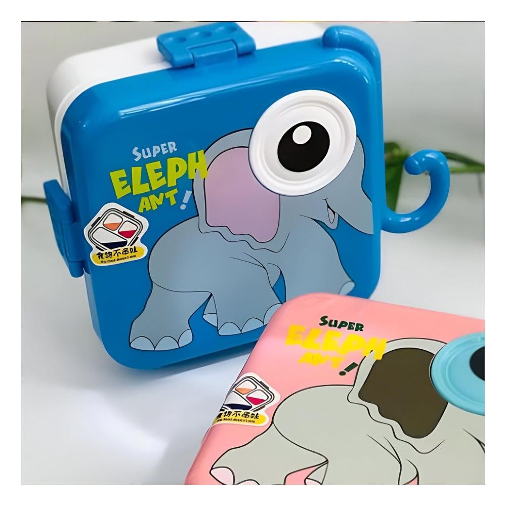 Taper Estilo Elefante con 3 Divisiones para Frutas y Yogurt Azul