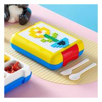 Contenedor Bento Lego 4 Divisiones Amarillo Practico para Colegio YPapel Regalo