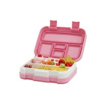 Caja Moderna Bento 5 Divisiones Rosado para Alimentos Organizados YRegalo Sticker