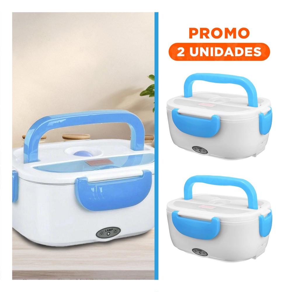Pack2 Contenedor Electrico Con Funcion Automatica y Ahorro De Energia Celeste Y Regalo Sticker