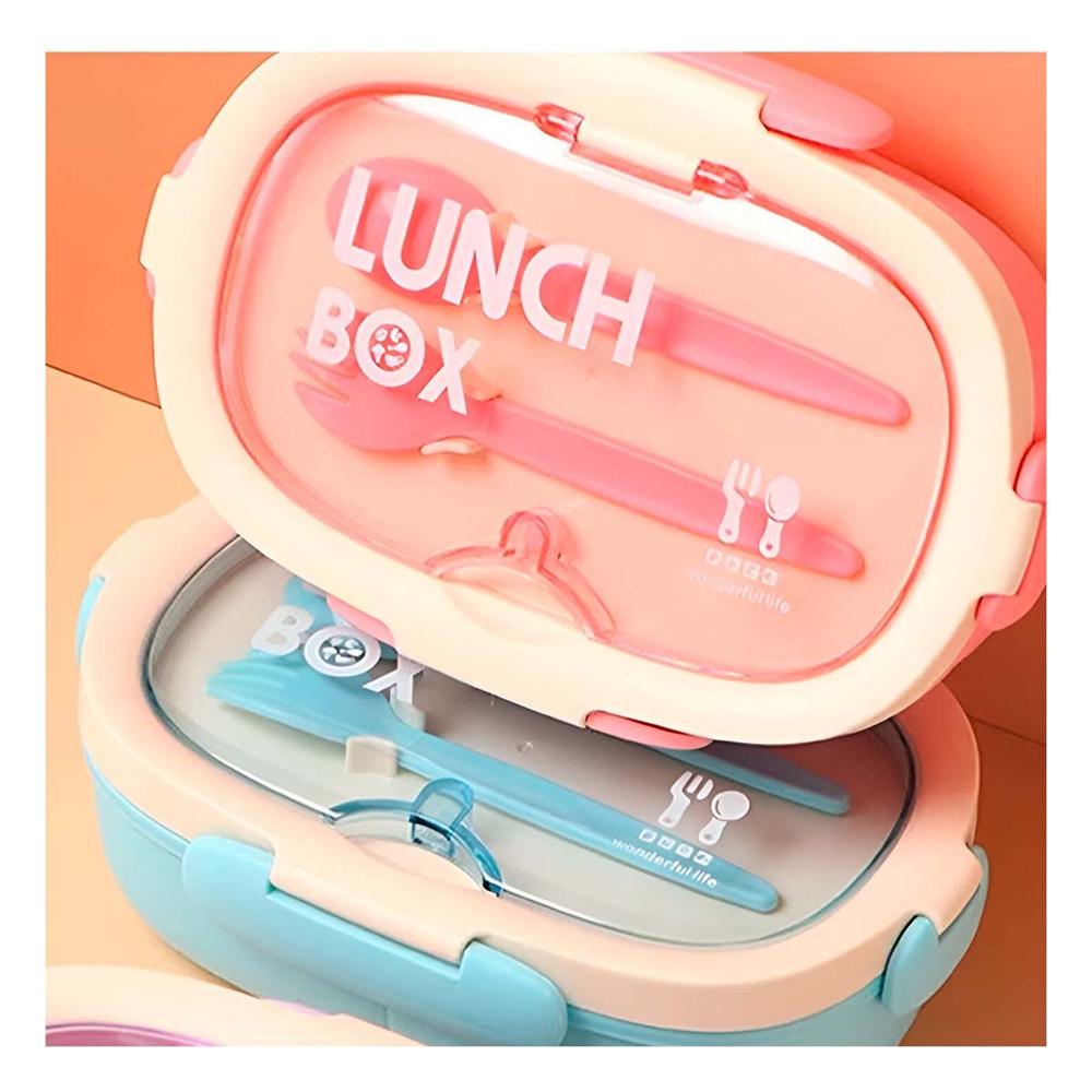 Lonchera 850ml con Cubiertos y Tomatodo 480ml Rosado para Casa Moderna YPapel Regalo