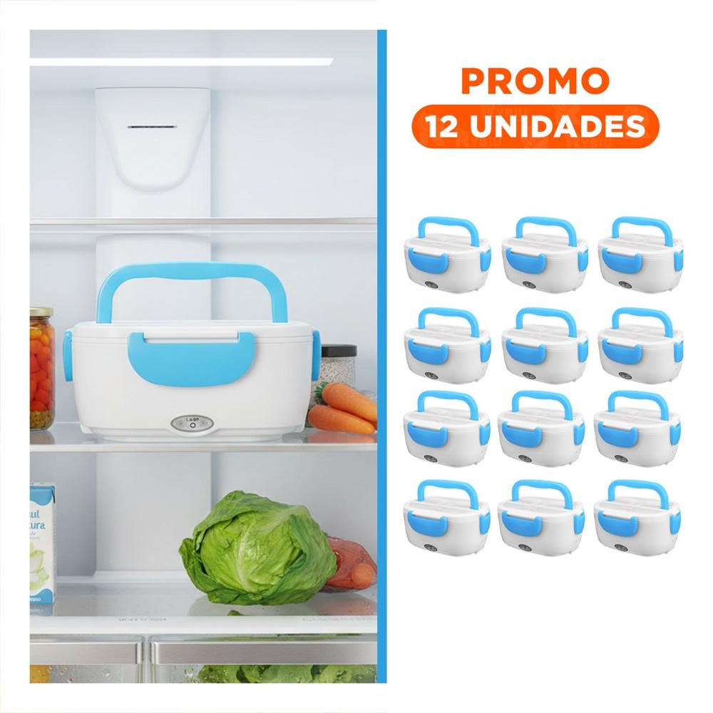 Pack12 Organizador Calentador Electrico para Mantener Comidas Ordenadas y Calientes Celeste