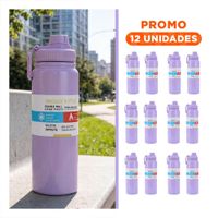 Pack12 Envase Divertido 800ml Lila para Bebidas en Excursiones