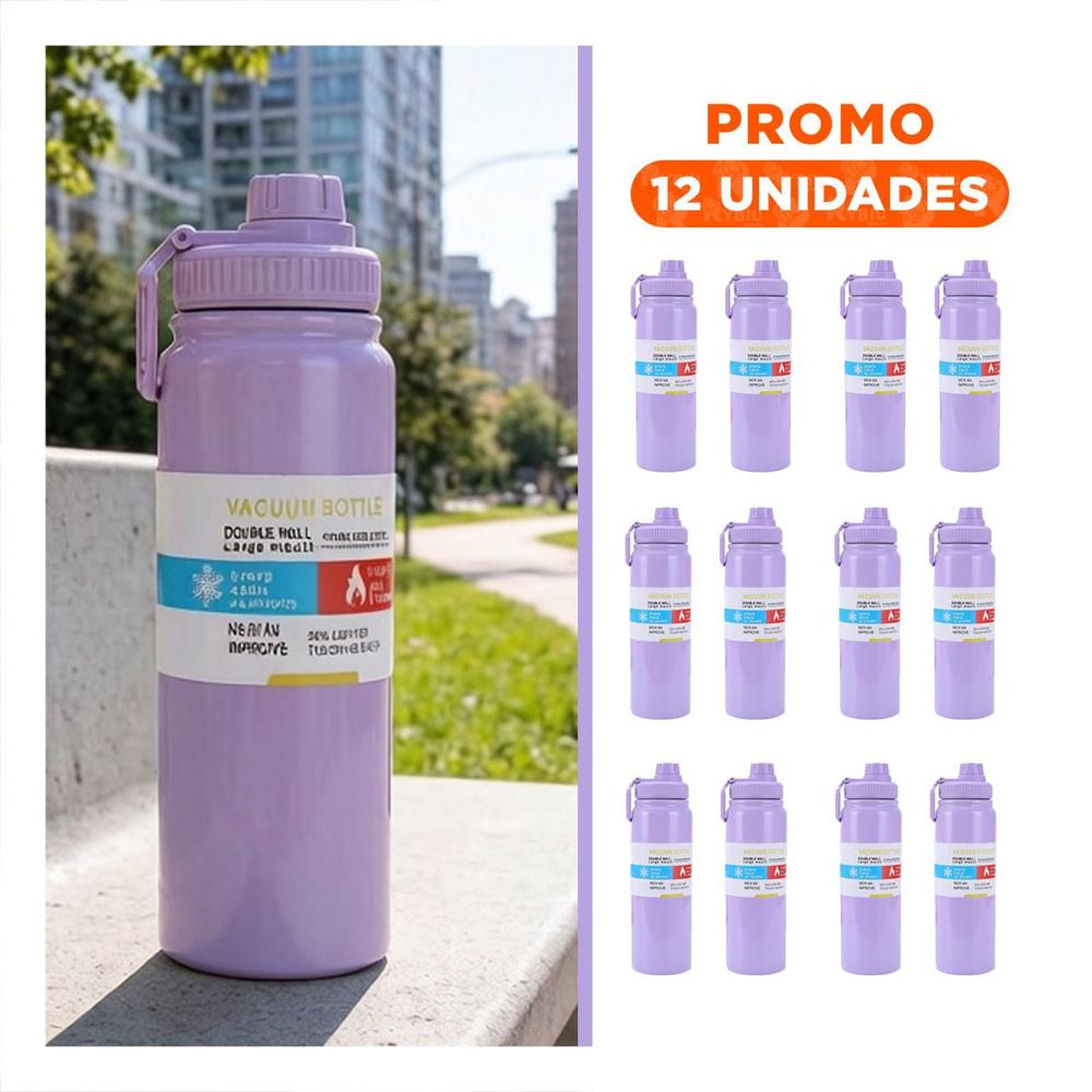 Pack12 Envase Divertido 800ml Lila para Bebidas en Excursiones