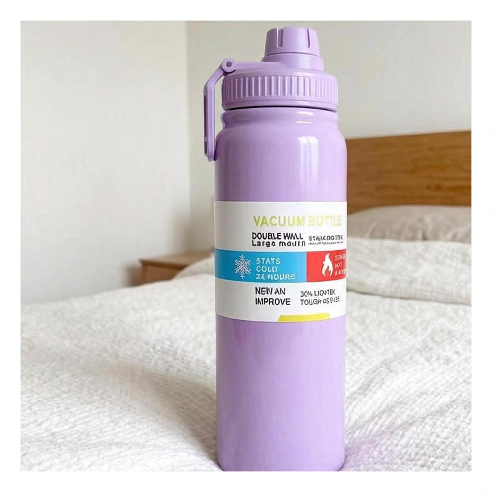 Termo Infantil 800ml Lila con Diseno Colorido para Ninos YPapel Regalo