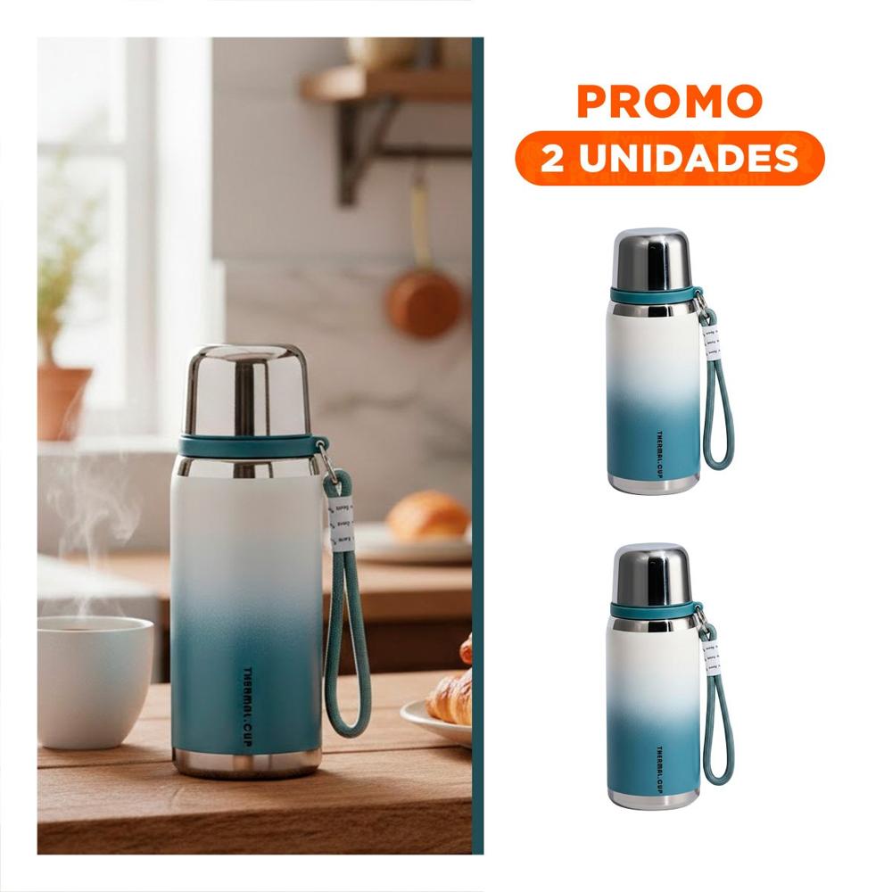 Pack2 Envase 800ml Azul Resistente y Duradero para Llevar Bebidas YRegalo Sticker