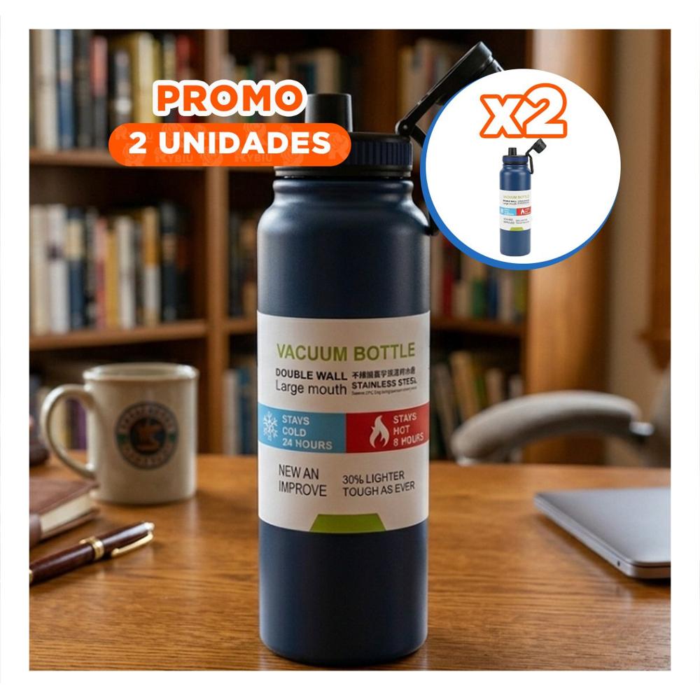 Pack2 Copo 800ml Azul para Ninos con Tapa Facil de Abrir