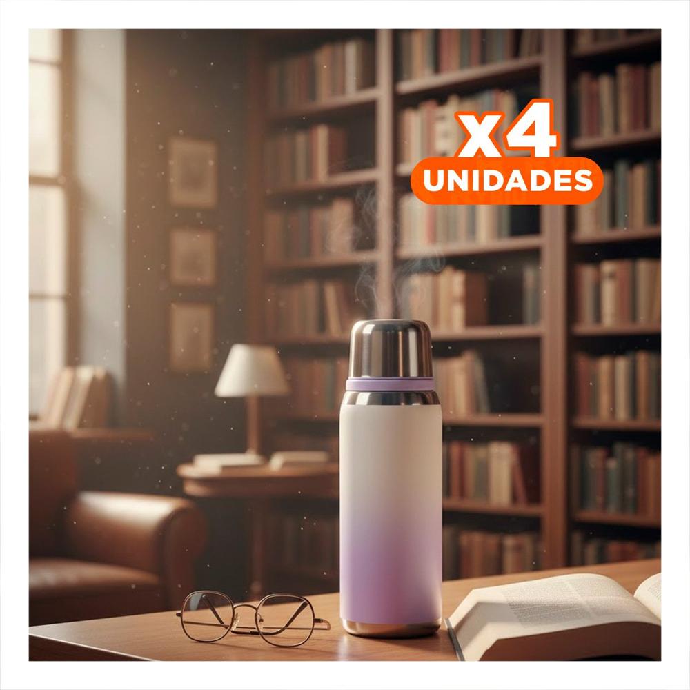Pack4 Envase 800ml Lila Ligero y Comodo para Transportar Bebidas Diarias YPapel Regalo