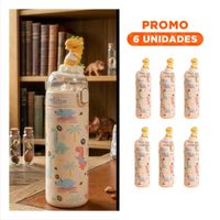 Pack6 Frasco Divertido 420ml Dinosaurio 3D Crema para Ninos con Tapa Hermetica YRegalo Sticker