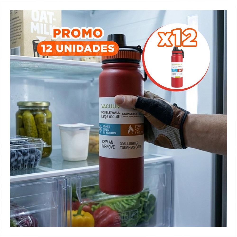 Pack12 Contenedor Infantil 800ml Rojo para Agua y Jugos en Casa YRegalo Sticker