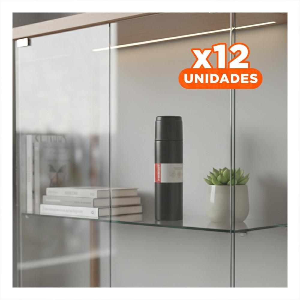Pack12 Vaso Portatil con 2 Tasas Negro Moderno y Compacto para Hogar YRegalo Sticker