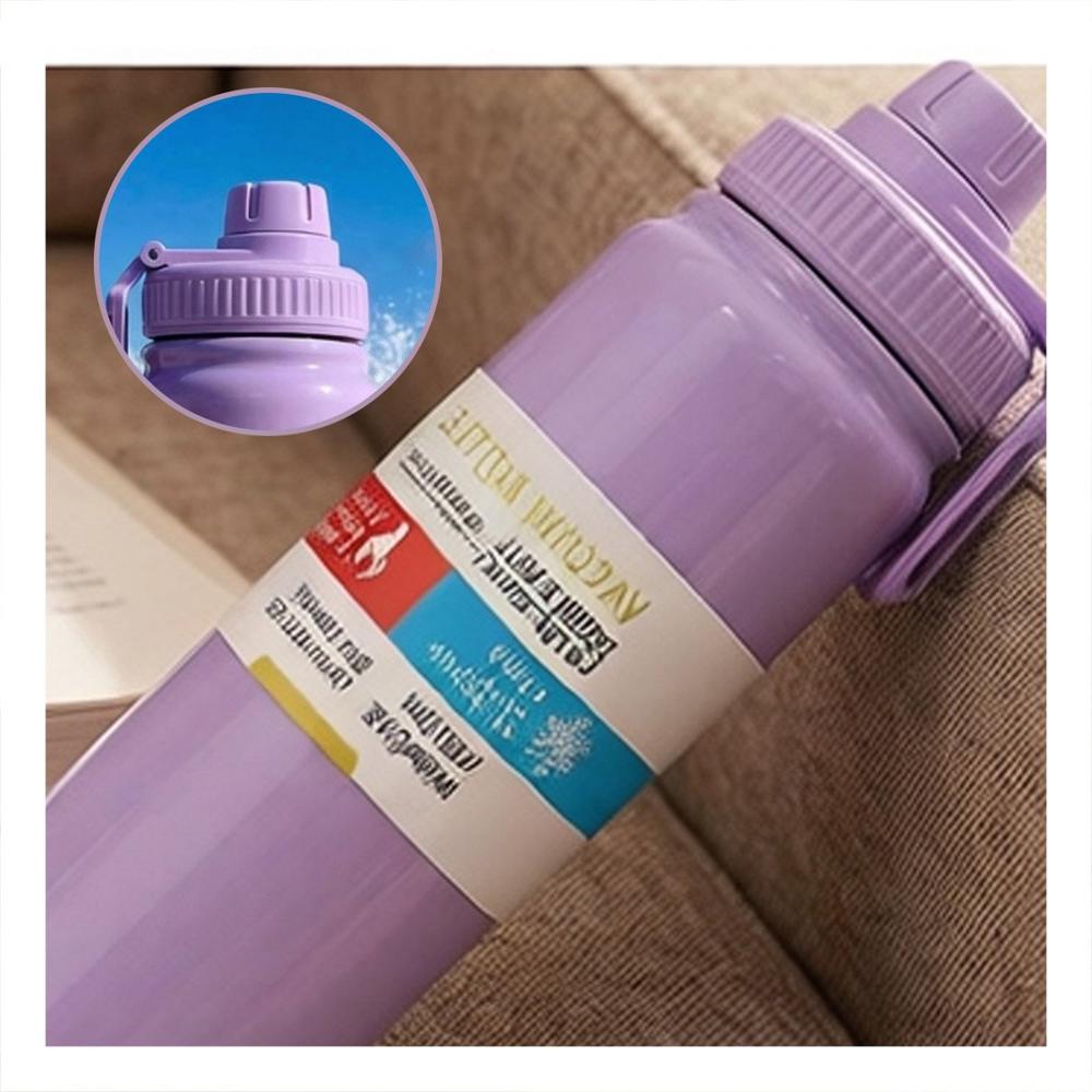 Termo 800ml Lila con Tapa Hermetica para Hidratacion Diaria