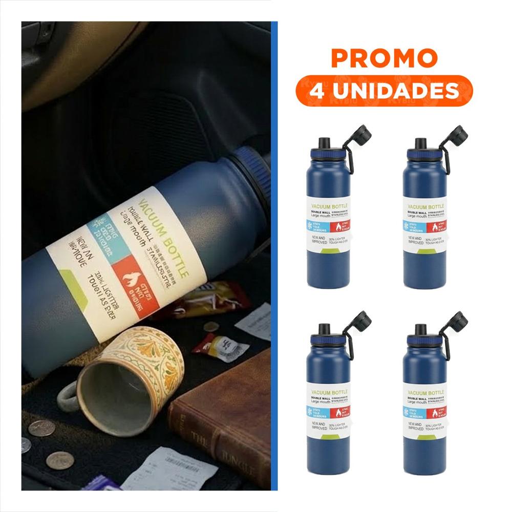 Pack4 Copo Divertido 800ml Azul para Ninos en Escuela y Hogar YPapel Regalo