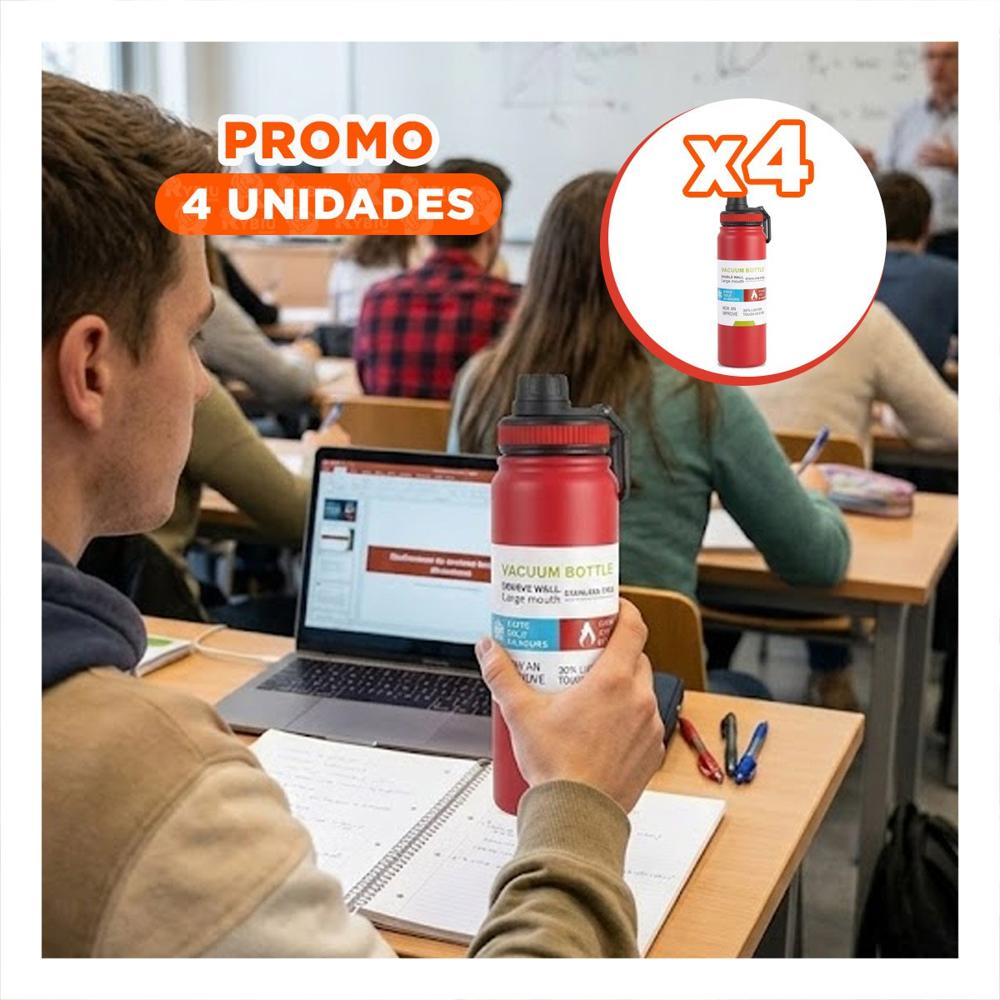 Pack4 Copo Divertido 800ml Rojo para Ninos en Escuela y Hogar YPapel Regalo