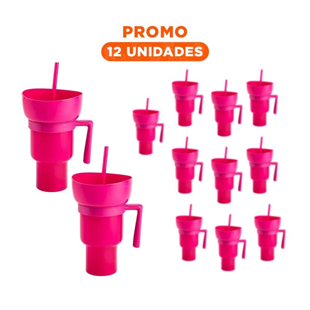 Pack12 Recipiente de Material ABS Rosado 2 en 1 para Experiencia Comoda
